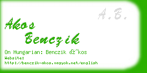 akos benczik business card